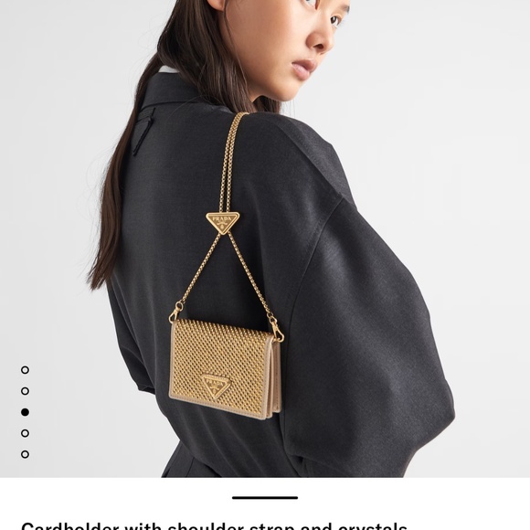 Cardholder with shoulder strap and crystals - Picture 2 of 3